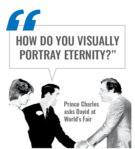 How do you visually portray eternity? Prince Charles asks David Mainse at Worlds Fair.