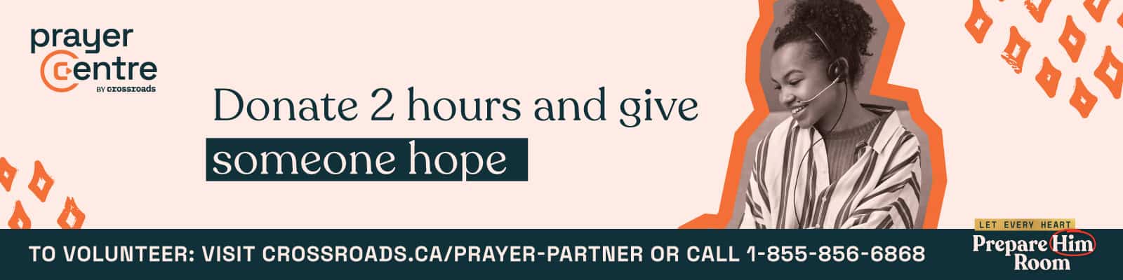 Do you have 2 hours to give? Volunteer with the Crossroads Prayer centre